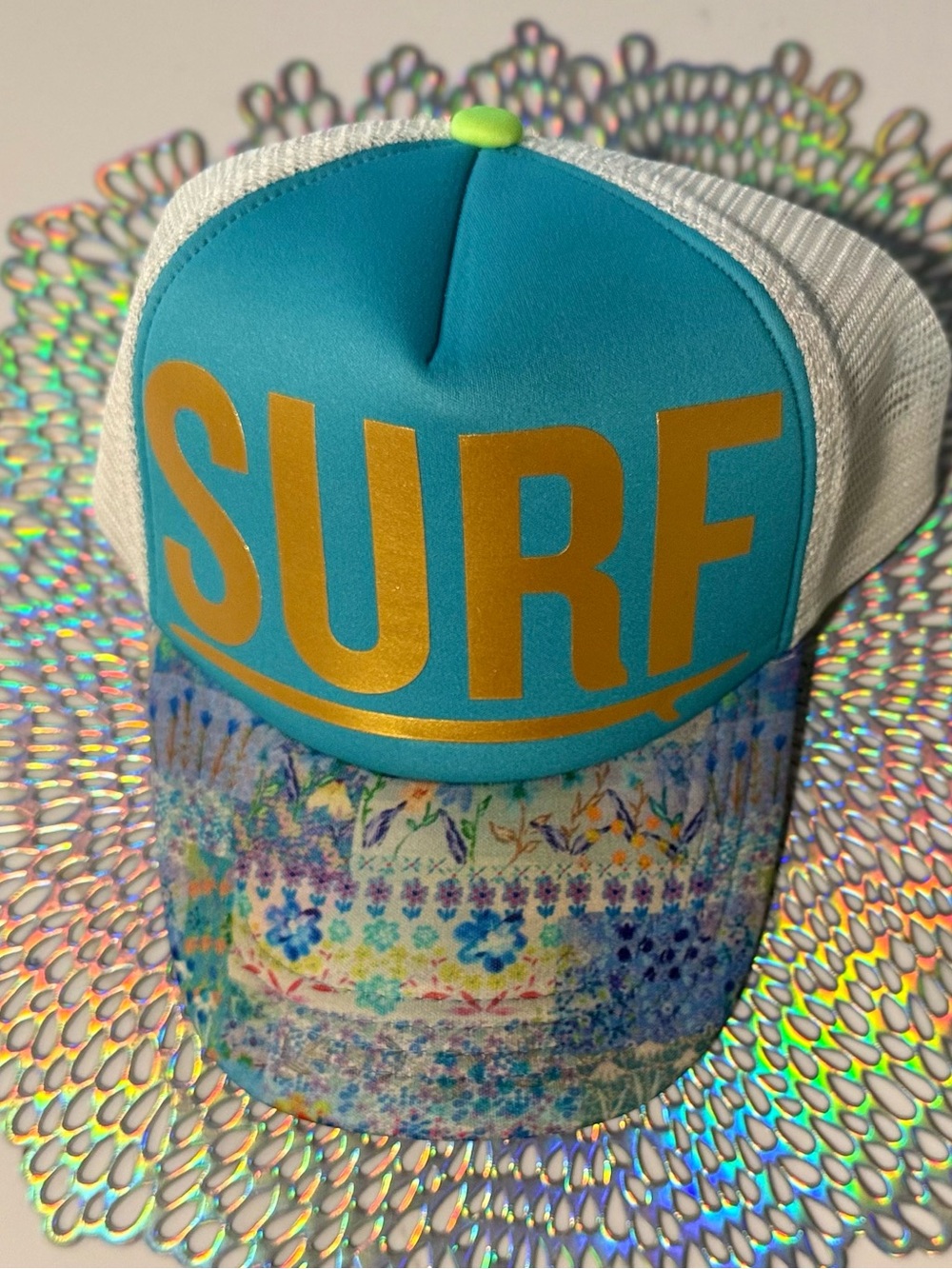 NATURAL LIFE Multicolor Floral Brim Trucker Hat